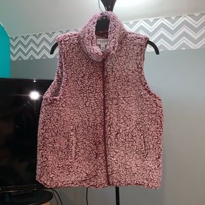 Magenta Sherpa Vest
